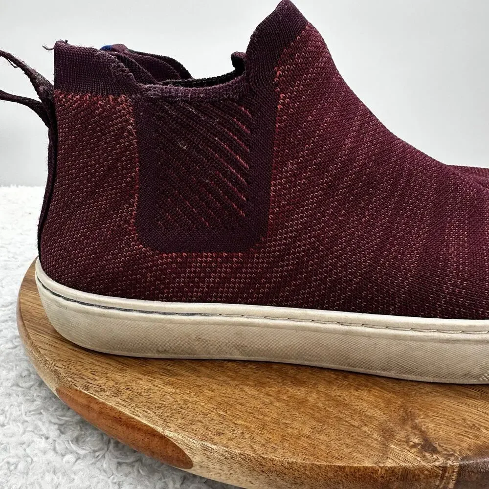Rothys Chelsea‎ Boot Womens 7.5 Berry Lattice Knit High Top Sneaker Ankle Shoes